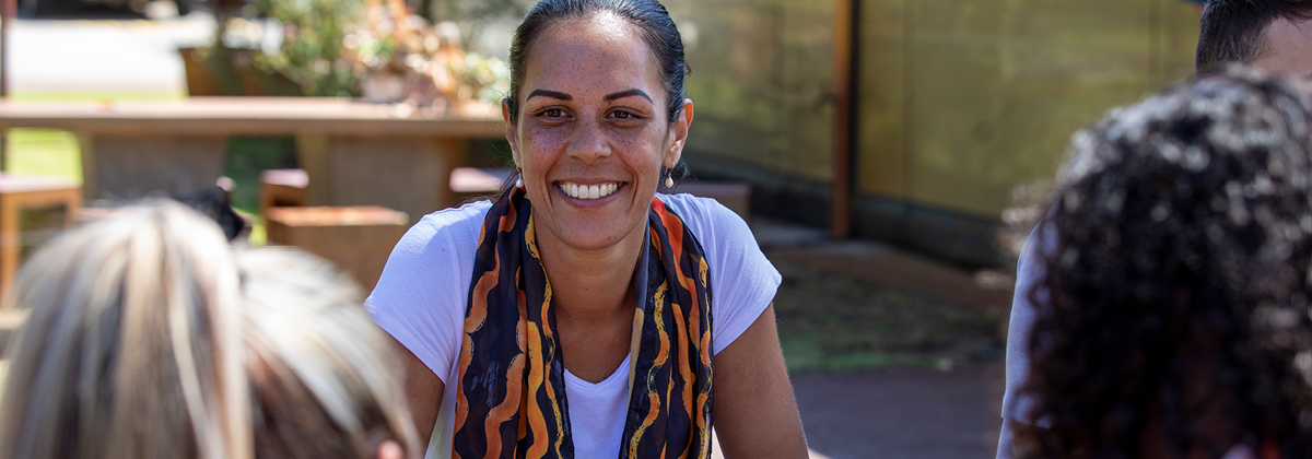 A smiling woman